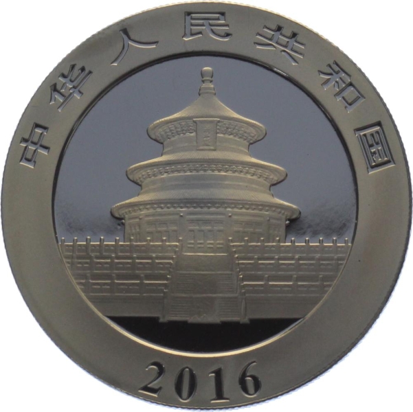 China 10 Yuan 2016 Silber Panda - 30 gr. Feinsilber - Schwarz Ruthenium Veredelung